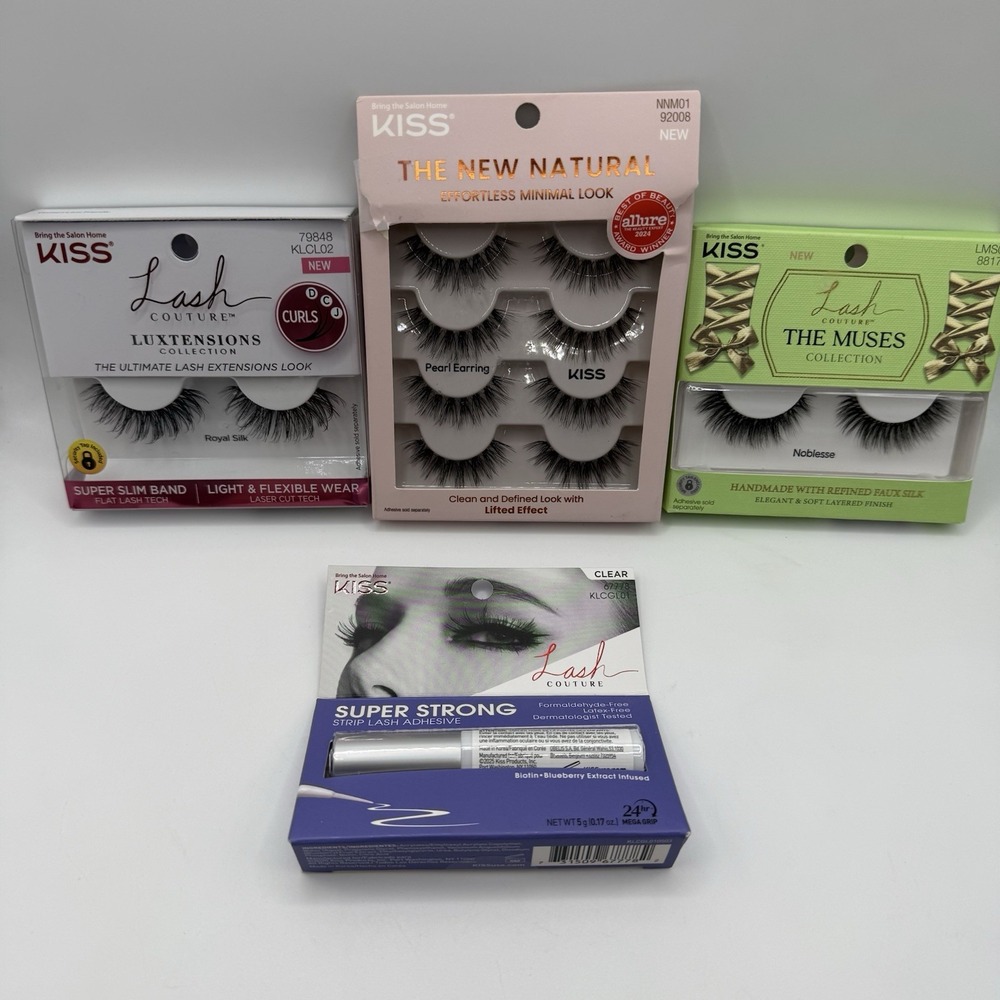 KISS Lash Bundle LuXtensions Royal Silk Muses Noblesse + Adhesive Set